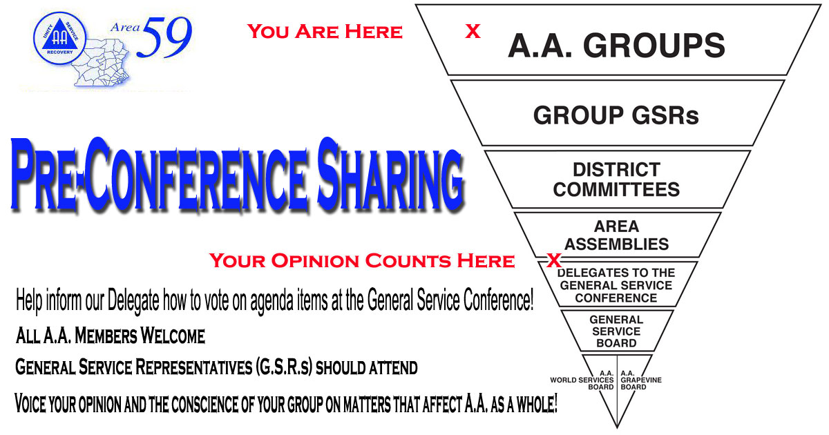 Pre-Conference Sharing Area 59 A.A.